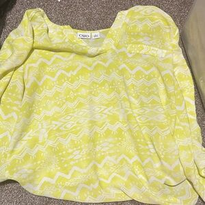 Cato Yellow Patterned Women's Blouse